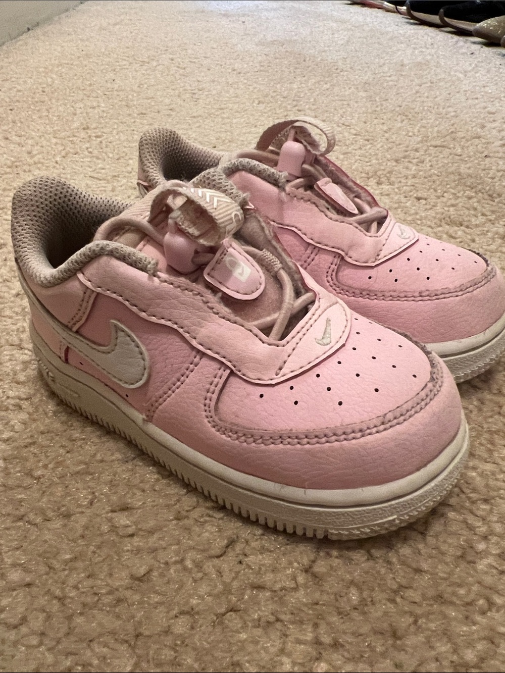 Nike Kids Light Pink and White Low-Top Sneakers